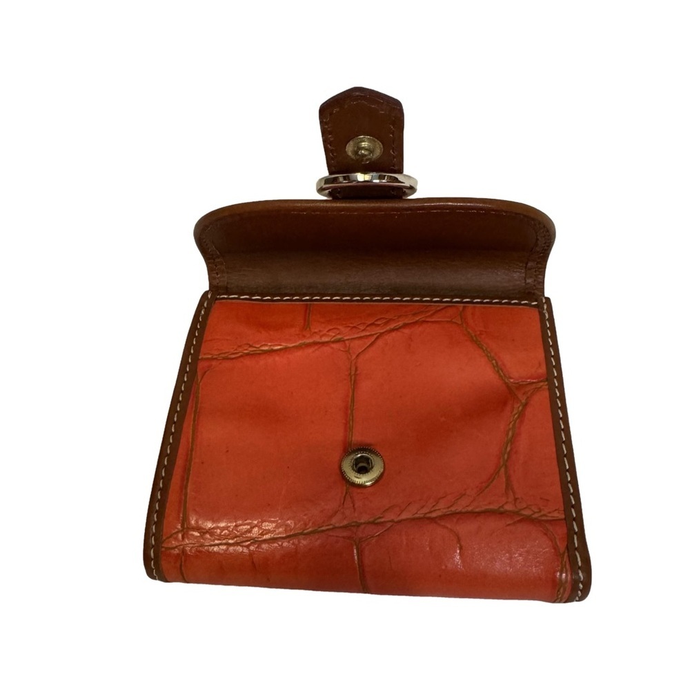 Dooney & Bourke Alto Collection Orange Leather Wallet Croc Embossed Vintage NWOT - Picture 10 of 13